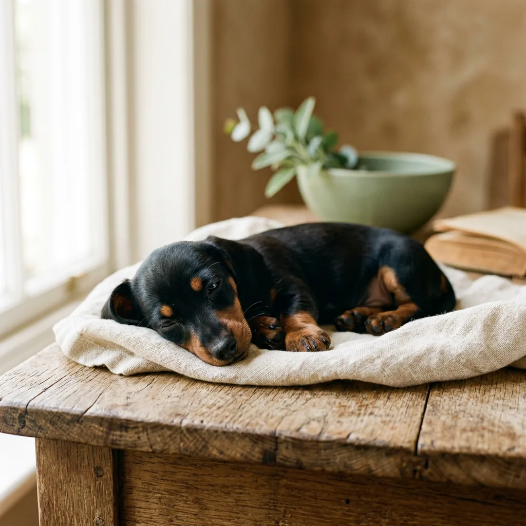 Standard Puppy: Black and Tan